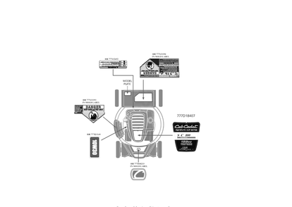 Label Map Diagram and Parts List for SC100 (11AA9M5756)(2017) Cub Cadet Lawn Mower